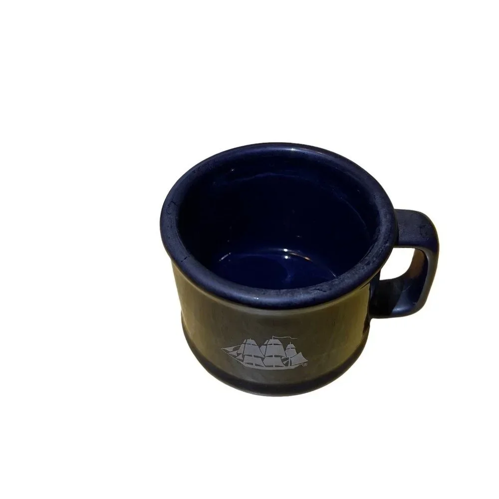 Vintage 1985 Old Spice SHAVING MUG‎ Cobalt Blue Sailboat Handmade Taiwan
